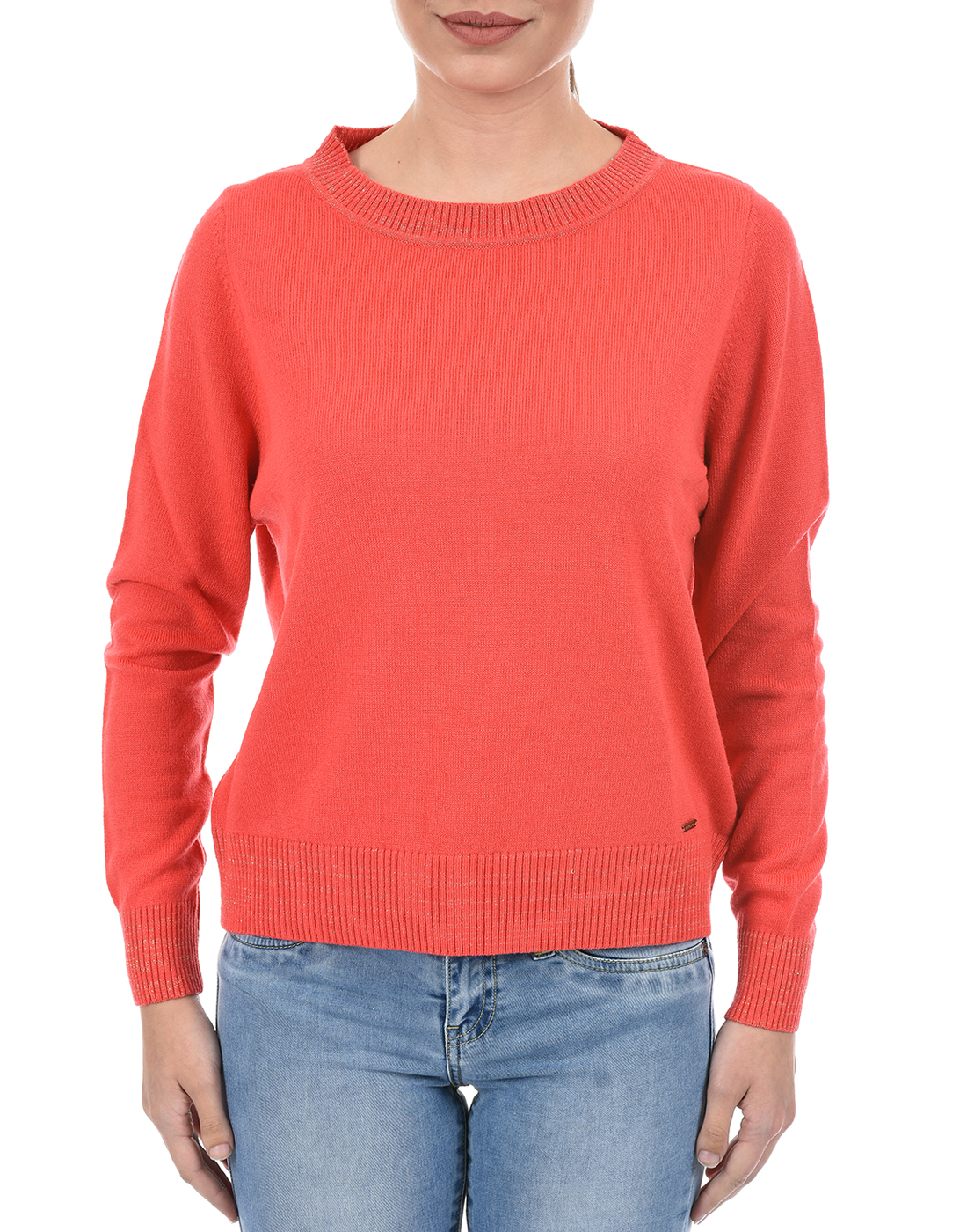 Species Women Solid Orange Sweater